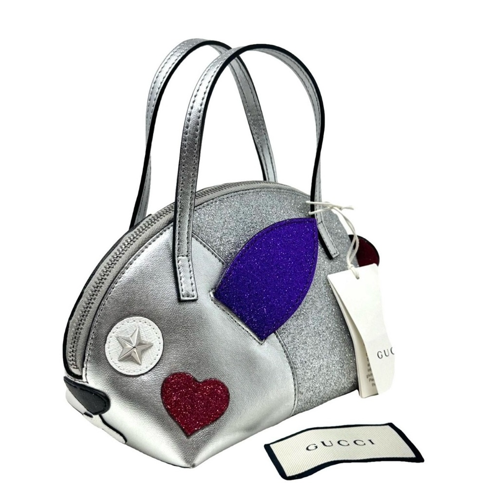 Gucci Girl's Glitter Leather Rabbit Top Handle Bag (Michele era) New